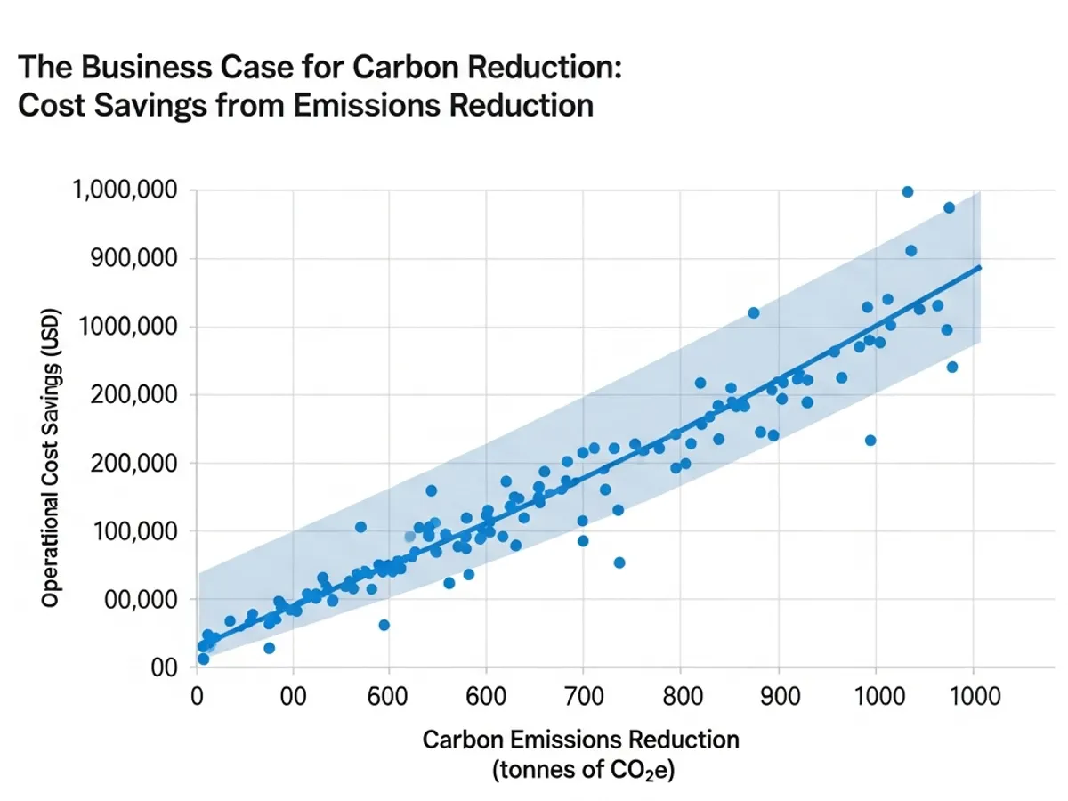 Graph of cost savings from emissions reduction