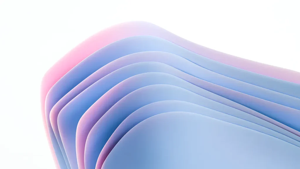 Abstract curved layers in pink and blue, suggestive of smooth, gentle waxing.