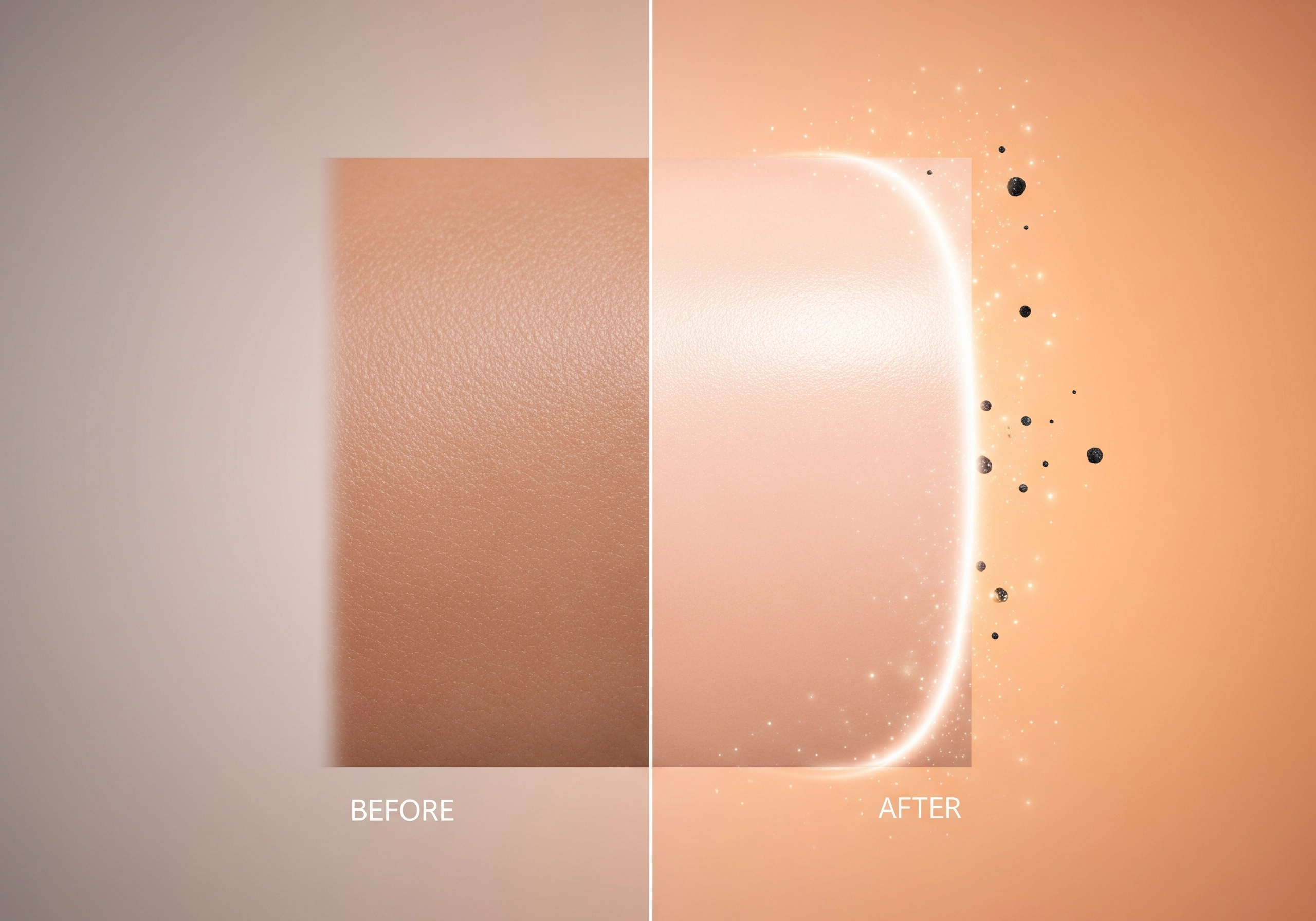 Before and after carbon peel, showing skin renewal results.