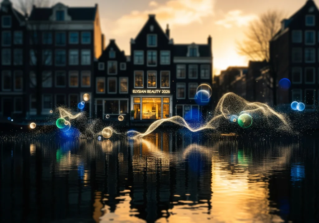 Amsterdam canal reflecting Elysian Beauty 2026, a top beauty salon in Amsterdam.