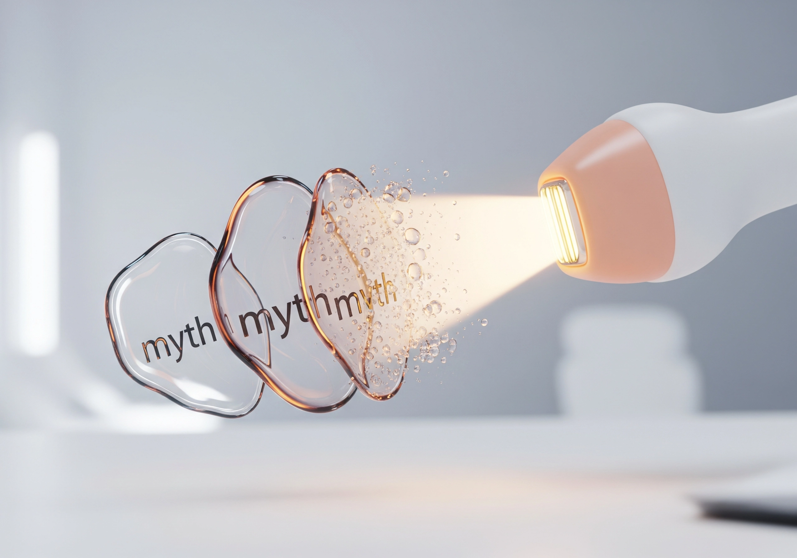 Close-up of a carbon peeling laser emitting light, illustrating carbon peel myths dispelled.