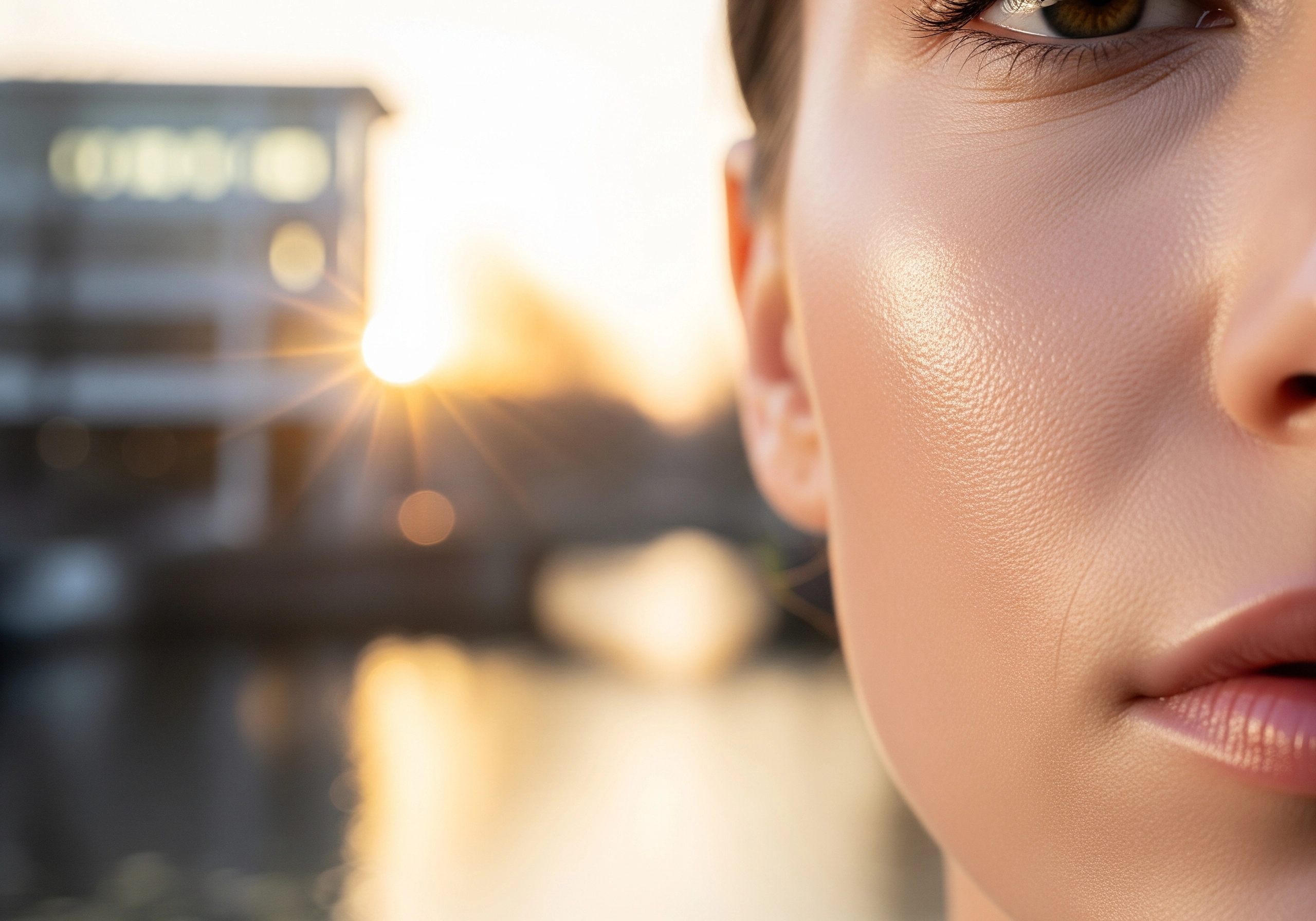Close-up of woman's clear skin, highlighting a smooth complexion after skin rejuvenation treatment