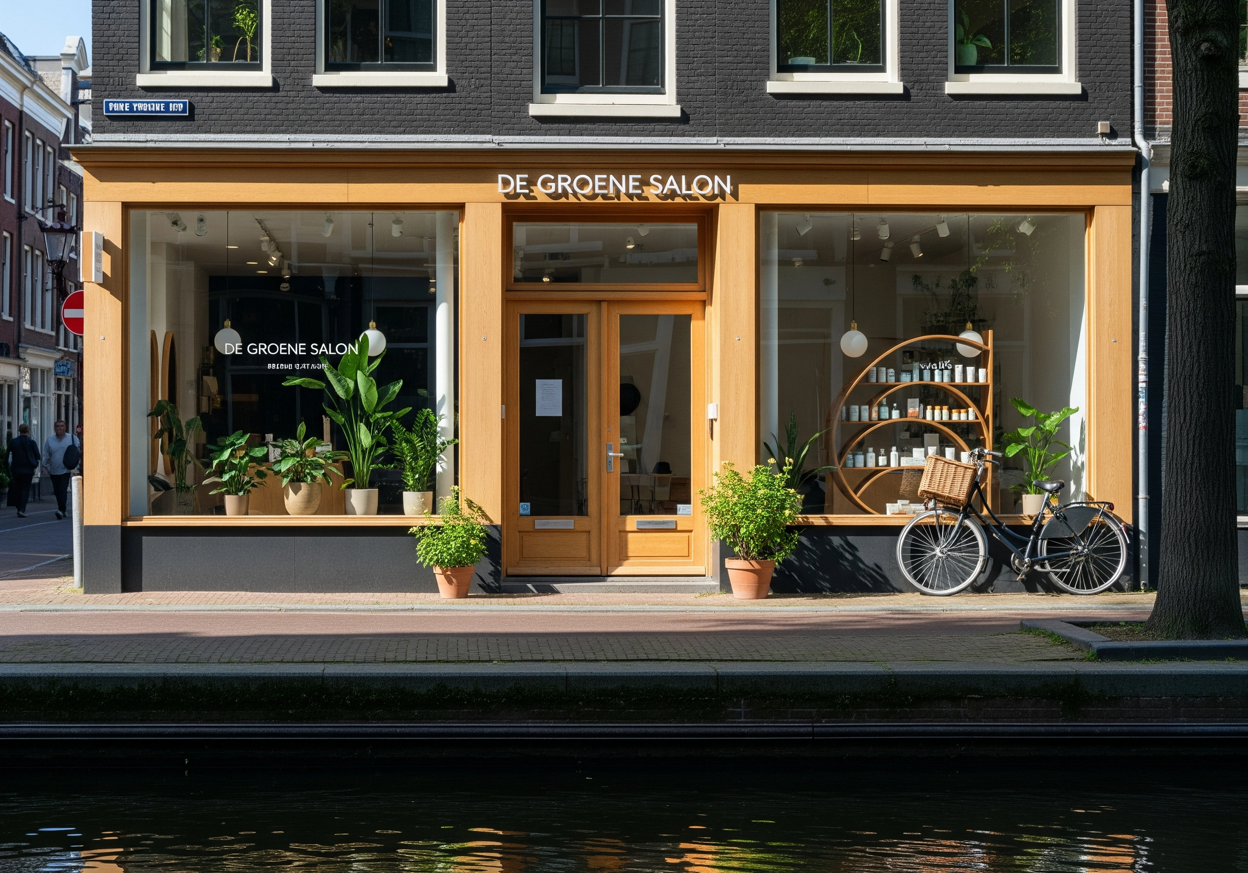 Exterior of 'De Groene Salon' in Amsterdam, a local beauty spot Amsterdam.
