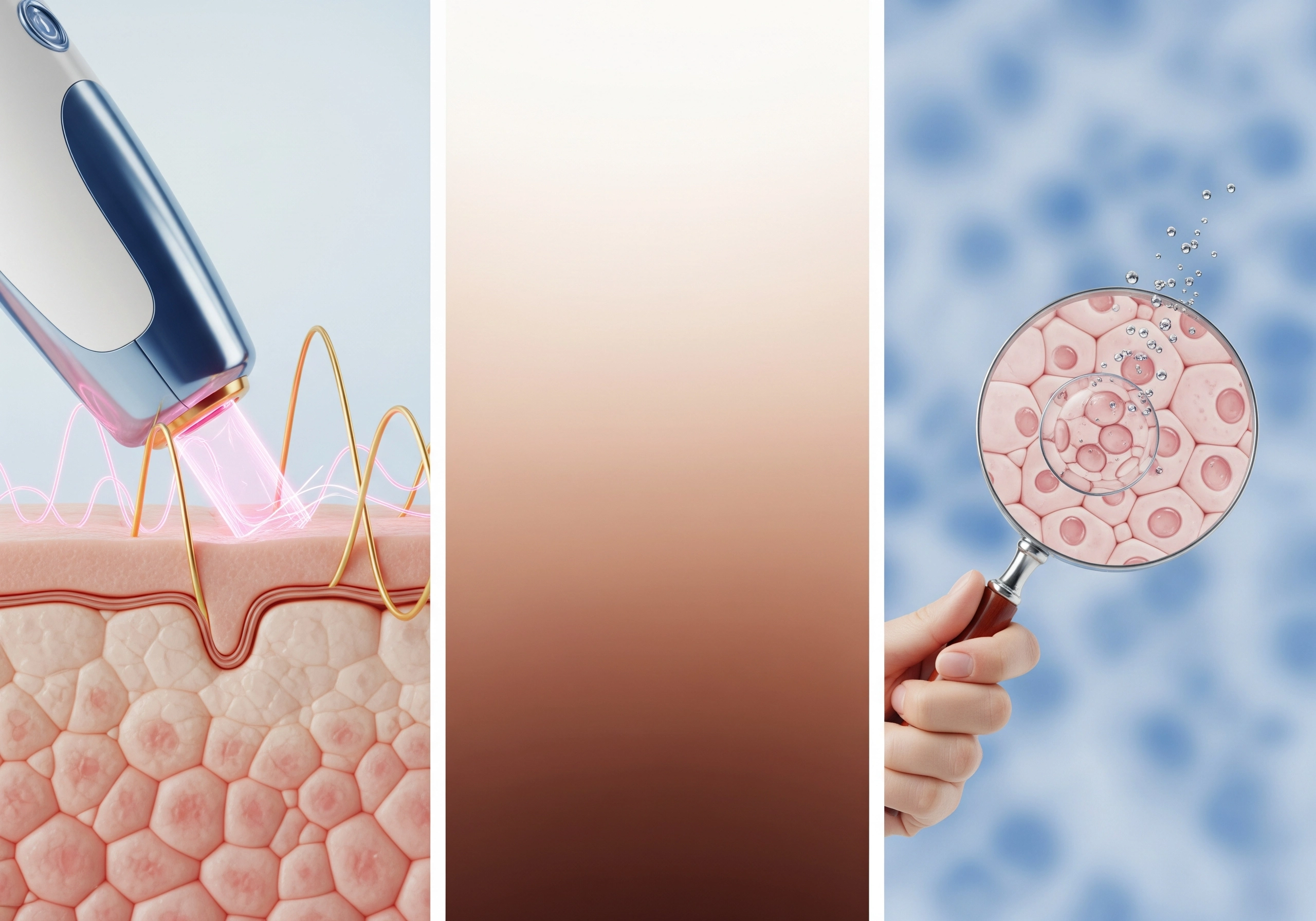 Carbon laser peel diagram showing skin layers, laser application, and microscopic cellular view.